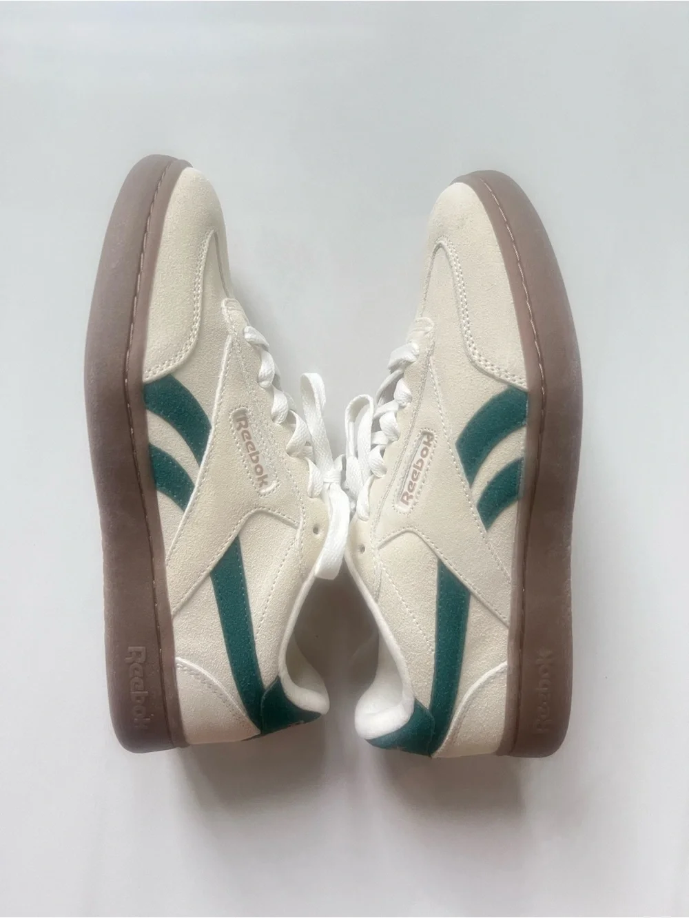 Reebok Forte Lounger Suede Sneakers in Dark Green and Tan Size 7.5